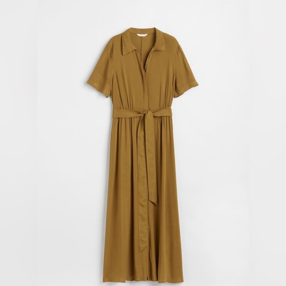 H&M bloggers favorite tie belt shirt dress NWT - Picture 2 of 4